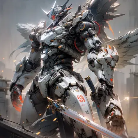 Teknologi masa depan dalam anime mecha Robot mecha di kota futuristik