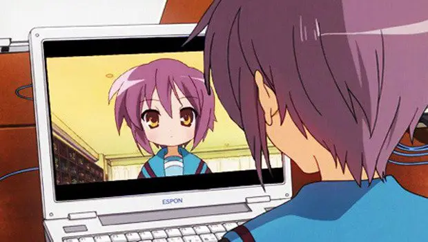 Menikmati Anime Bersama Karakter anime menonton tv