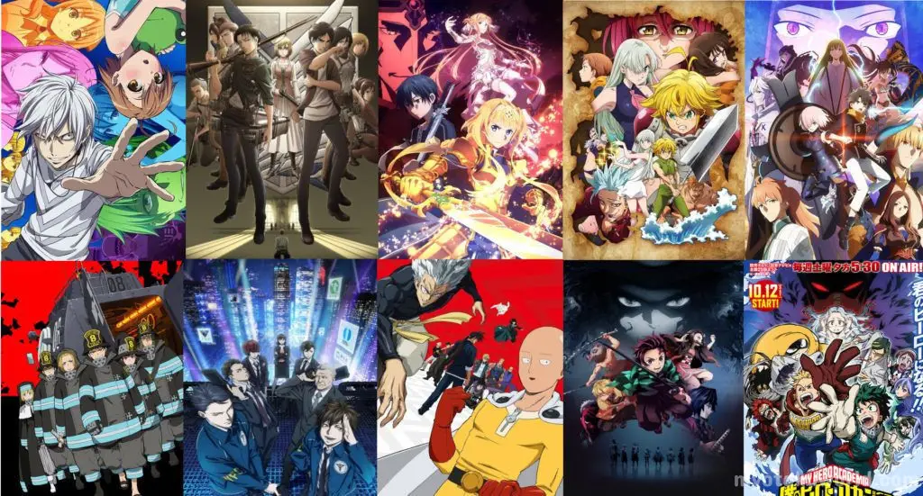 Rekomendasi Anime Terbaik Gambar berbagai poster anime terbaik