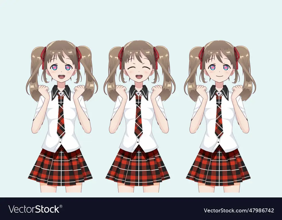 Kehidupan Sekolah yang Menyenangkan Sejumlah siswi anime sedang beraktivitas di sekolah