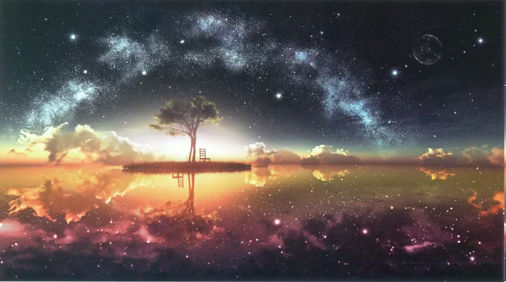 Pemandangan Anime yang Menenangkan Gambar pemandangan anime yang tenang