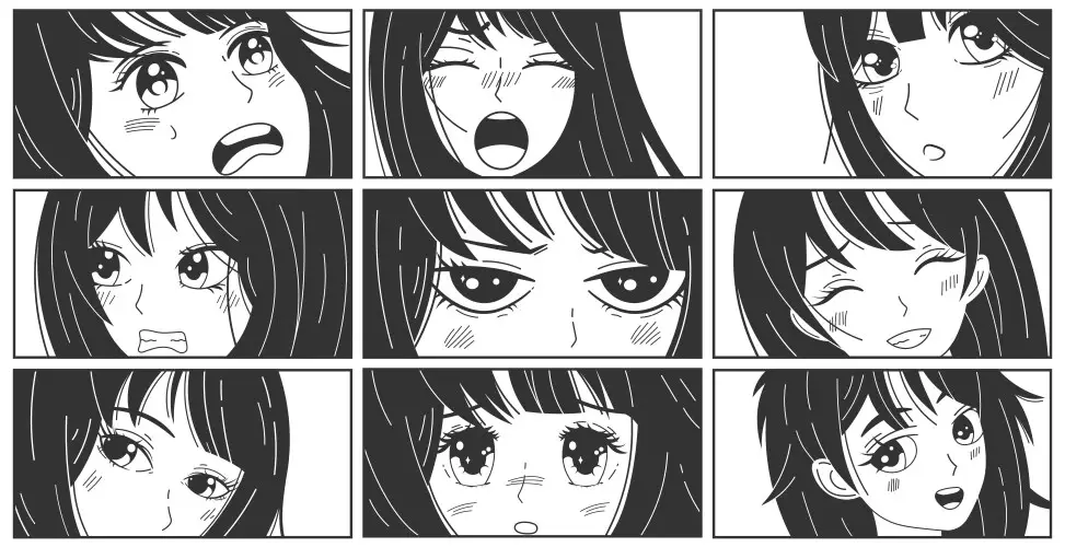 Karakter Anime dengan Ekspresi Tenang Gambar karakter anime dengan ekspresi tenang
