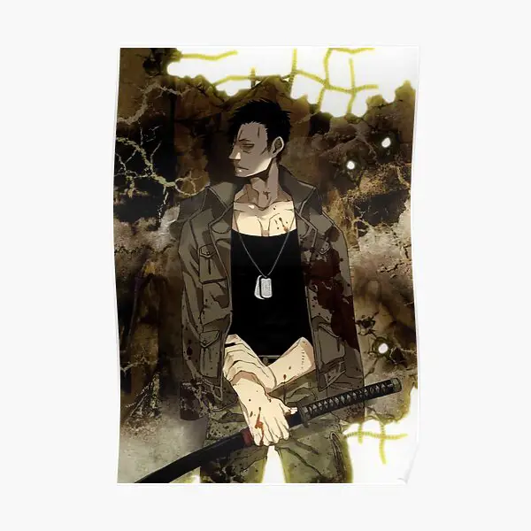 Poster anime Gangsta. yang menampilkan karakter-karakter utamanya. Poster anime Gangsta.