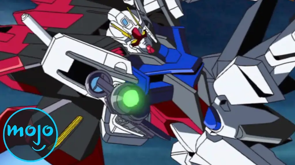 Pertempuran Mecha yang Spektakuler Gambar mecha anime yang sedang bertarung dengan latar belakang kota yang futuristik