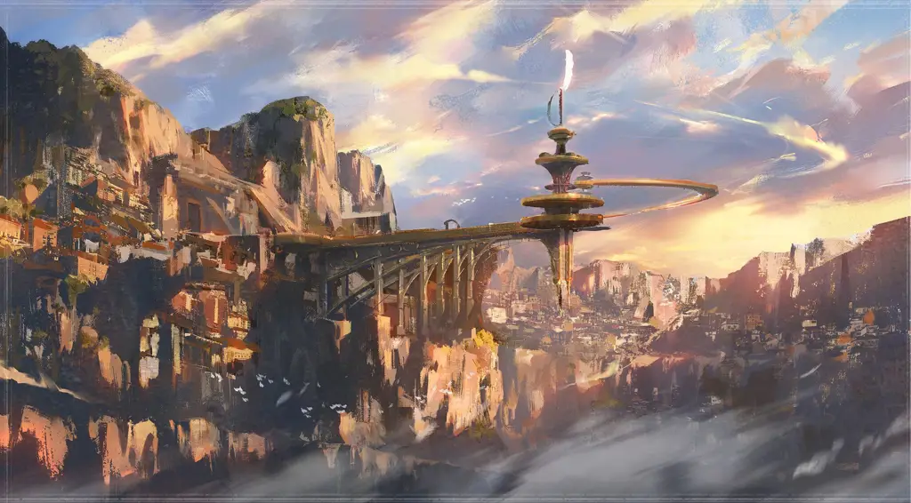 Made in Abyss: Petualangan di dunia bawah tanah yang misterius Gambar pemandangan indah namun berbahaya dari dunia bawah tanah Made in Abyss