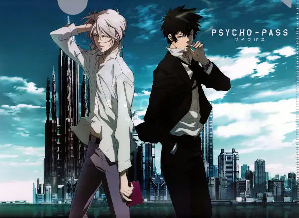Psycho-Pass: Eksplorasi psikologis dan sistem penegakan hukum futuristik Gambar karakter-karakter utama anime Psycho-Pass dengan ekspresi serius