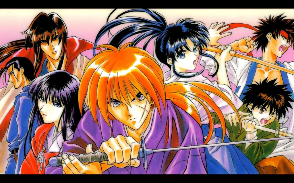 Potongan adegan anime dengan tema romansa dan aksi Gambar anime bertema romansa dan aksi