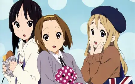 Ilustrasi keseharian gadis-gadis anime Gadis-gadis anime lucu sedang berkumpul