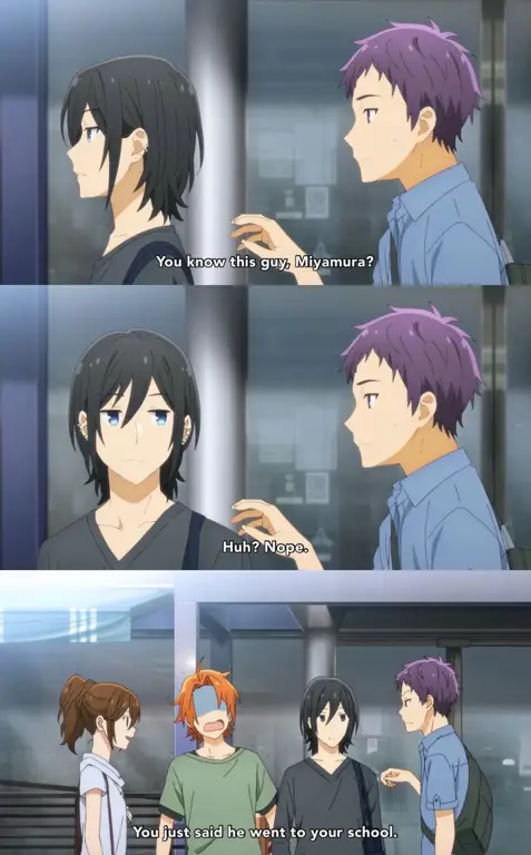 Interaksi Karakter yang Menggemaskan Gambar para karakter anime sedang berinteraksi dengan lucu