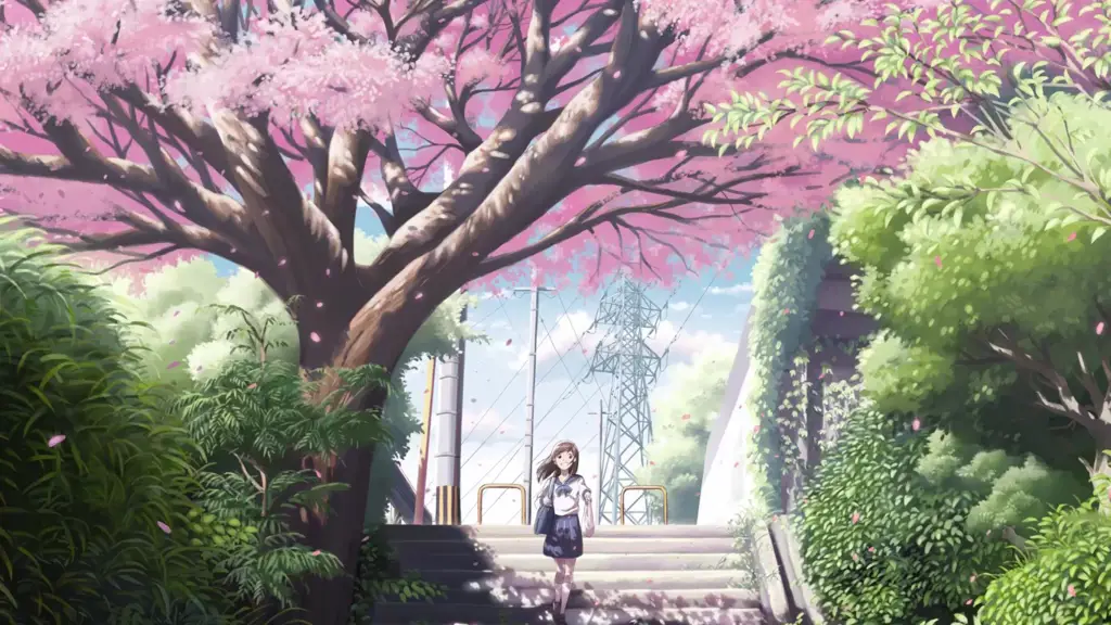 Anime dengan Nuansa Menenangkan Ilustrasi gadis anime yang sedang bersantai