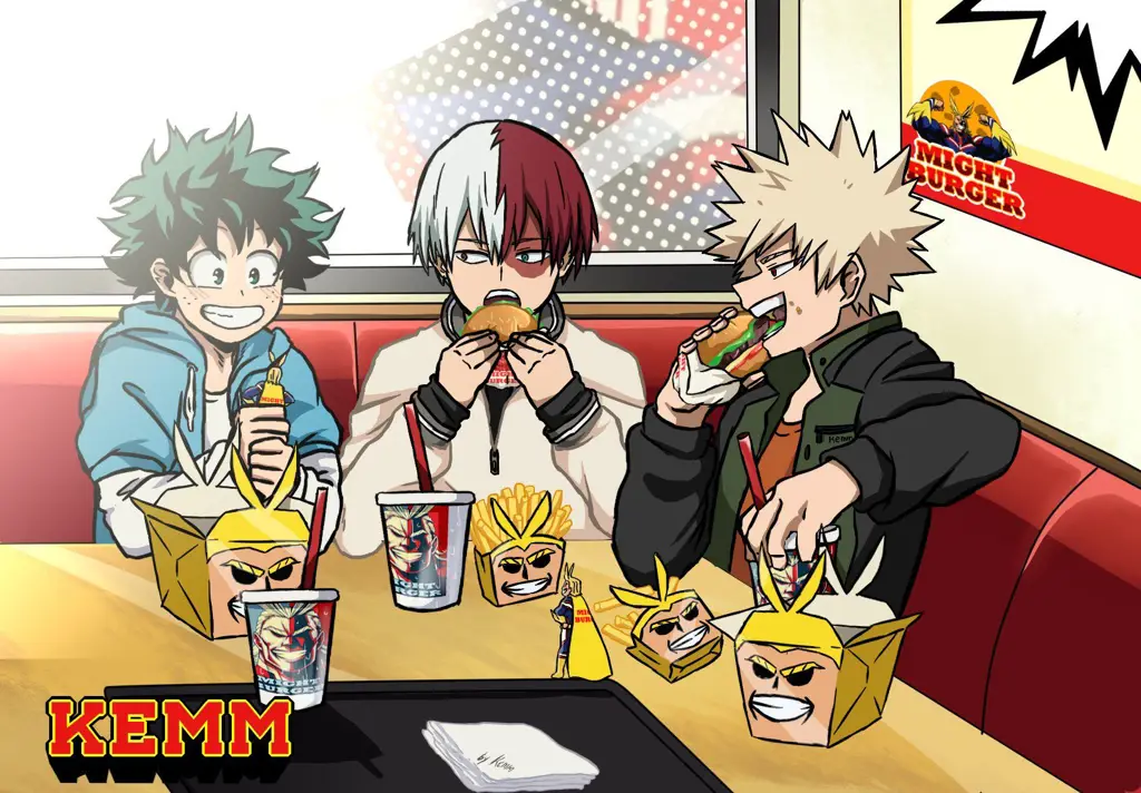Momen Pertemanan yang Hangat Gambar para karakter anime sedang berinteraksi dan bersenang-senang bersama