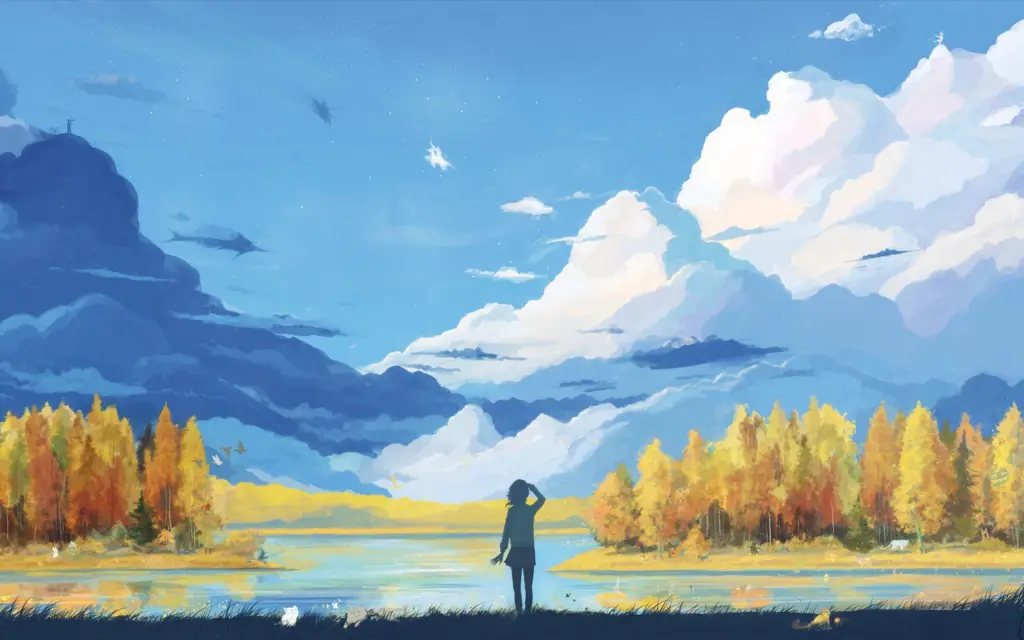 Suasana Damai dalam Anime Gambar pemandangan anime yang tenang dan damai
