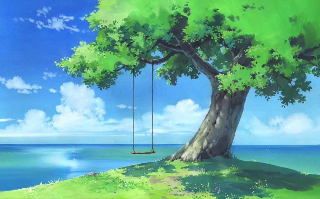 Anime dengan pemandangan indah dan menenangkan Gambar pemandangan anime yang estetis