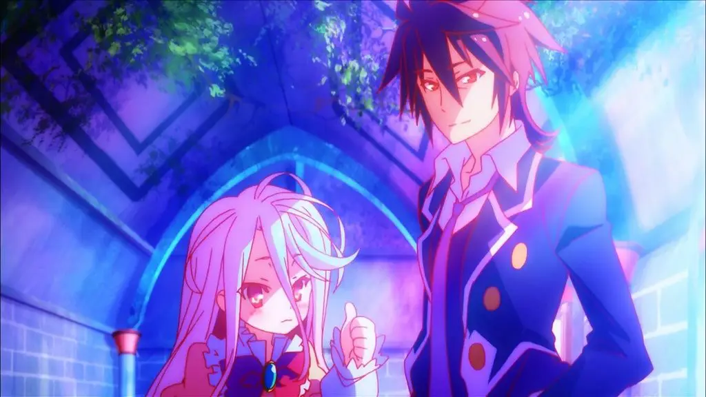 Gambar Screenshot No Game No Life yang menampilkan Sora dan Shiro