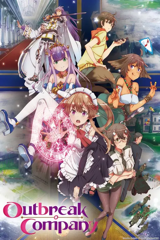 Karakter-karakter dalam anime harem adventure Sebuah ilustrasi grup karakter anime harem adventure