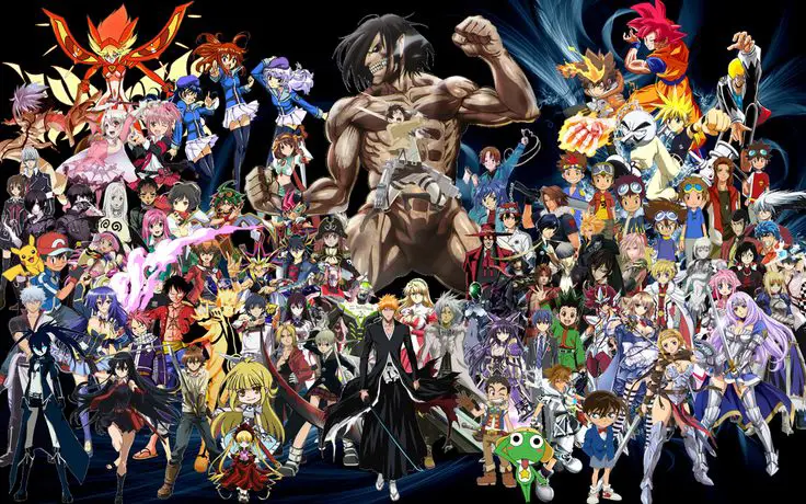 Interaksi Karakter Anime Gambar karakter anime berinteraksi satu sama lain