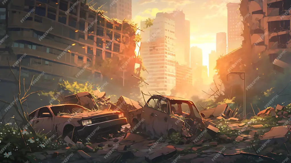 Latar Anime Pasca-Apokaliptik Kota pasca-apokaliptik dalam anime