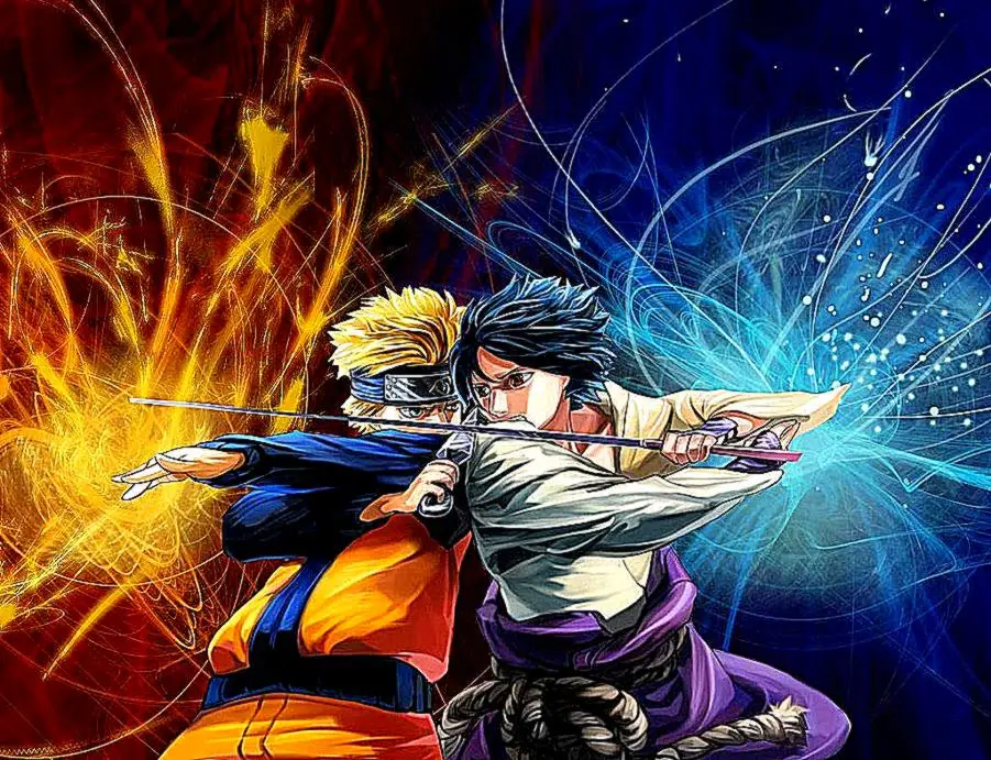Adegan Pertarungan Anime Gambar karakter anime sedang bertarung