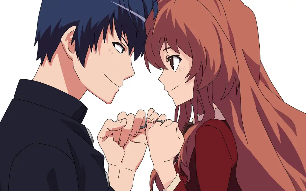 Pasangan anime yang imut Ilustrasi pasangan anime yang lucu