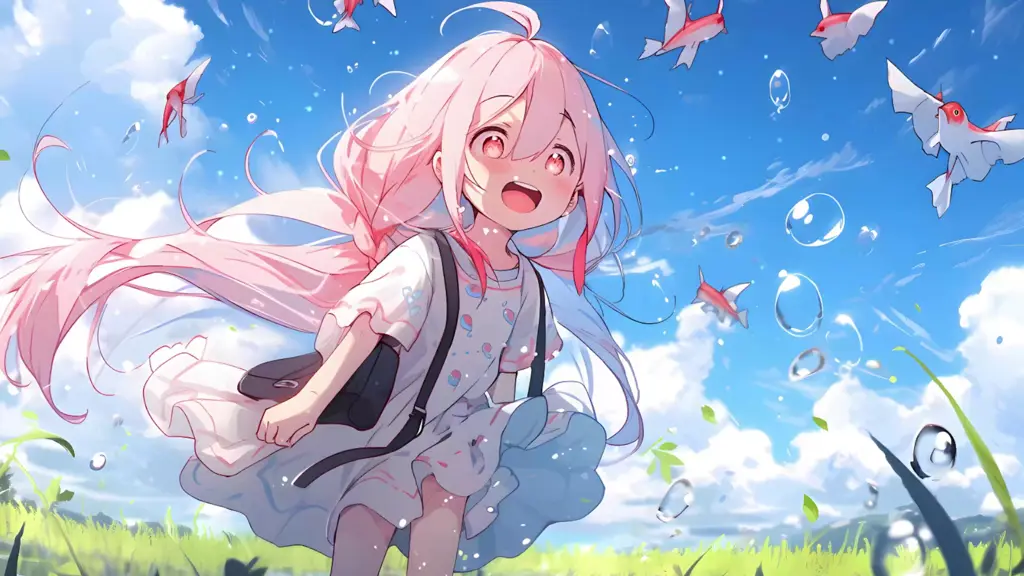 Gambar representasi anime yang menyenangkan Gambar gadis anime yang tersenyum ceria
