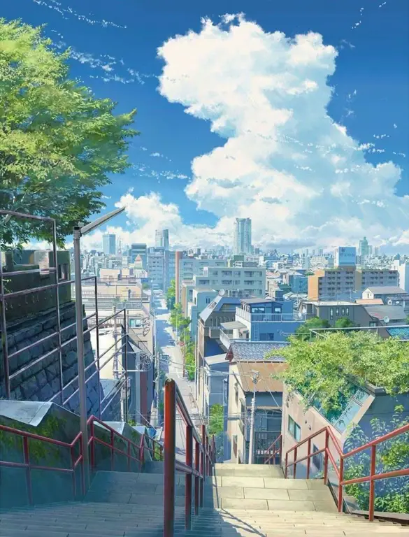 Pemandangan anime yang mengingatkan kita pada Kimi no Na Wa Pemandangan anime yang mirip dengan Kimi no Na Wa