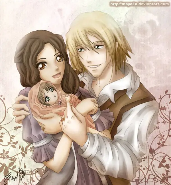 Ilustrasi Keluarga dalam Anime Gambar ilustrasi karakter anime dalam setting keluarga