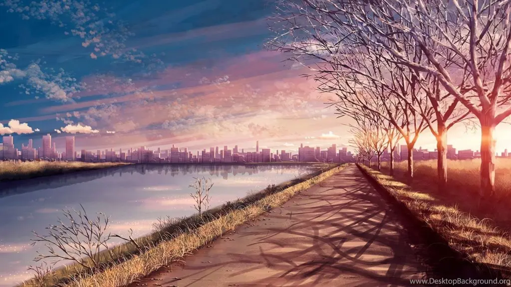 Anime dengan visual yang indah dan memikat Pemandangan anime dengan warna-warna cerah dan hidup