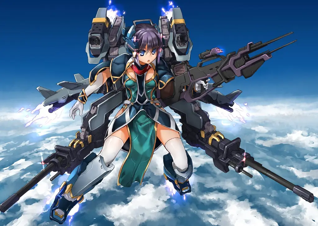 Pertarungan Mecha yang Epik Gambar pertarungan anime mecha
