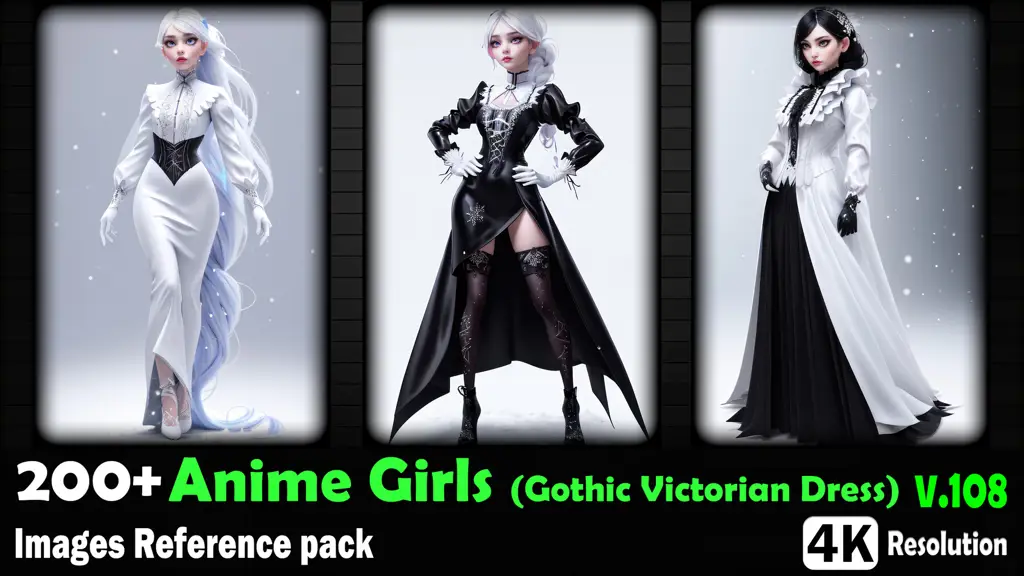 Gambar seorang gadis anime bergaya gotik Victoria Gambar seorang gadis anime bergaya gotik Victoria