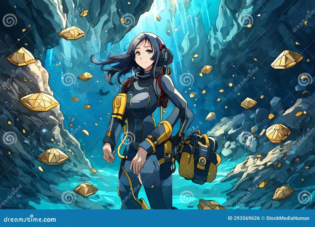 Petualangan dalam kegelapan Karakter anime menjelajahi sebuah gua