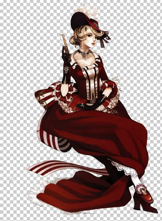Karakter Anime dengan Pakaian Era Victoria Gambar karakter anime dengan pakaian era Victoria