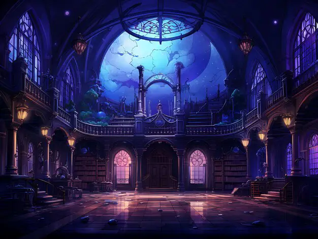 Suasana Akademi Sihir Pemandangan akademi sihir dalam anime