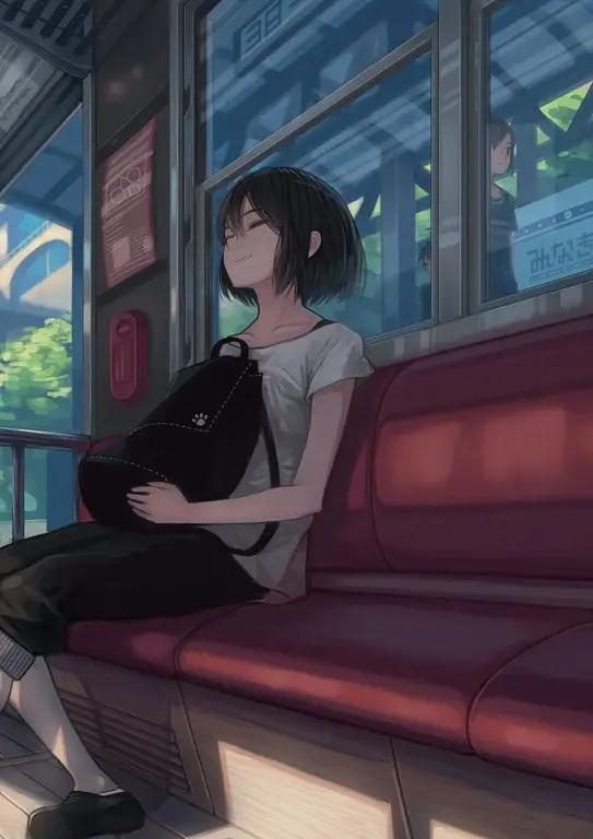 Momen-momen santai ala Non Non Biyori Gambar gadis-gadis anime yang lucu dan sedang bersantai