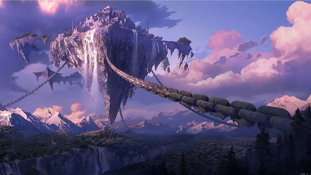 Pemandangan indah dunia fantasi dalam anime Pemandangan dunia fantasi dalam anime