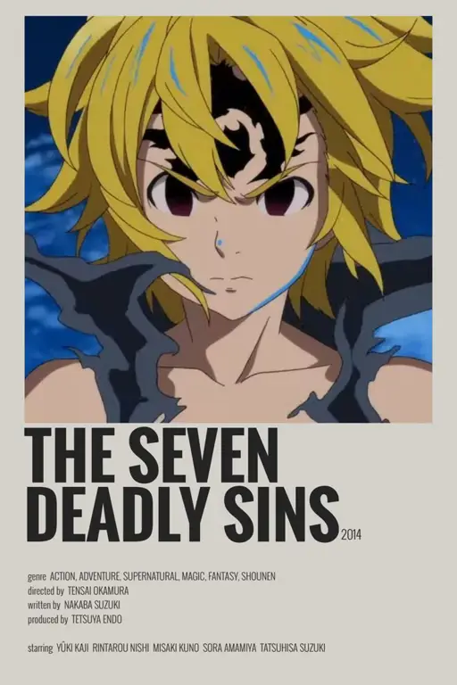 Kolase Poster Anime Mirip Seven Deadly Sins Gambar kolase poster anime yang mirip dengan Seven Deadly Sins