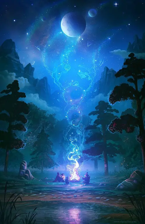 Ilustrasi pemandangan dunia fantasi anime Pemandangan dunia fantasi anime