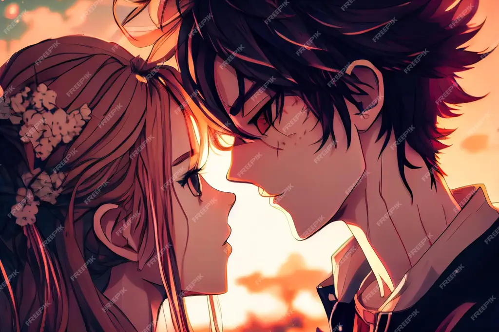 Pasangan anime yang menggemaskan Gambar pasangan anime yang romantis