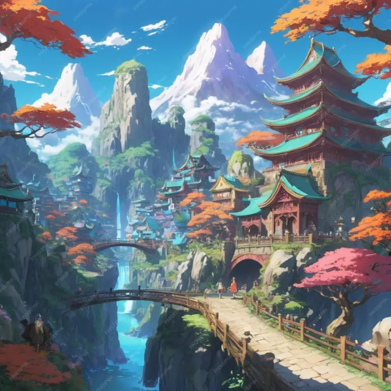 Dunia Fantasi yang Menawan Ilustrasi dunia fantasi dalam anime