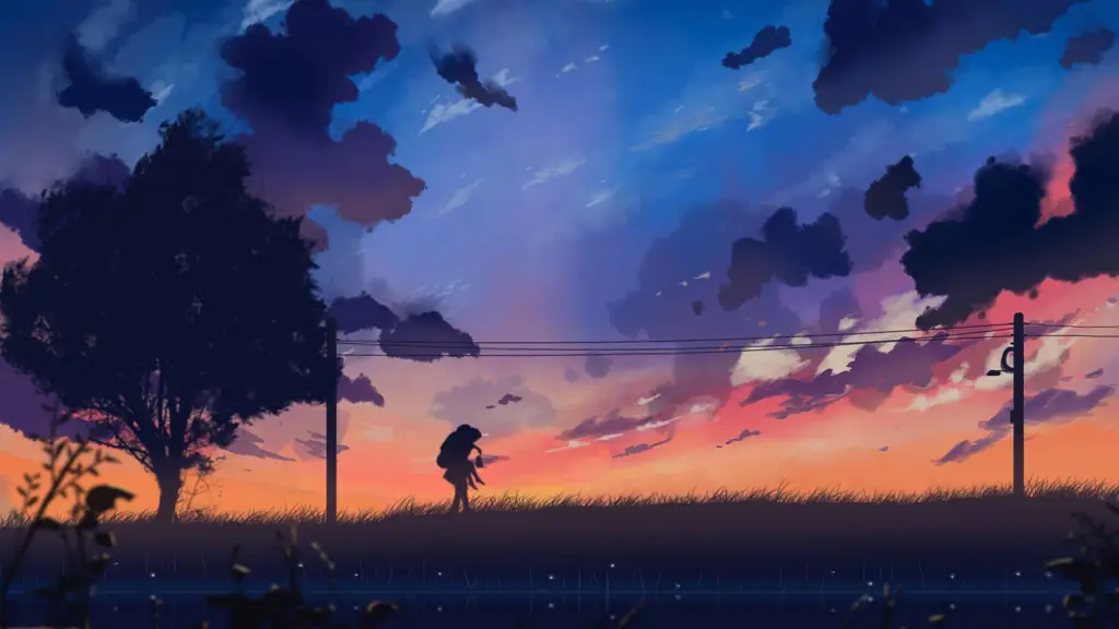 Keindahan pedesaan dalam anime Pemandangan pedesaan yang damai dengan gaya anime