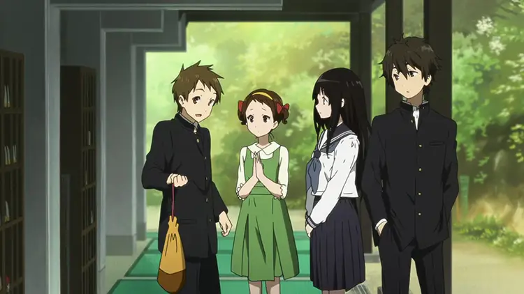 Momen santai yang menenangkan Karakter anime menikmati hari yang santai