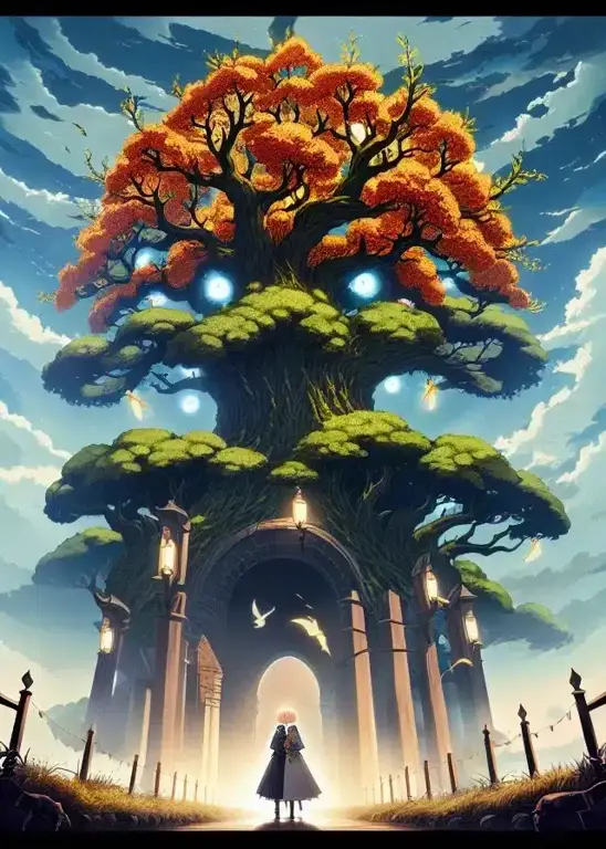 Dunia Fantasi Anime Ilustrasi karakter anime di dunia fantasi