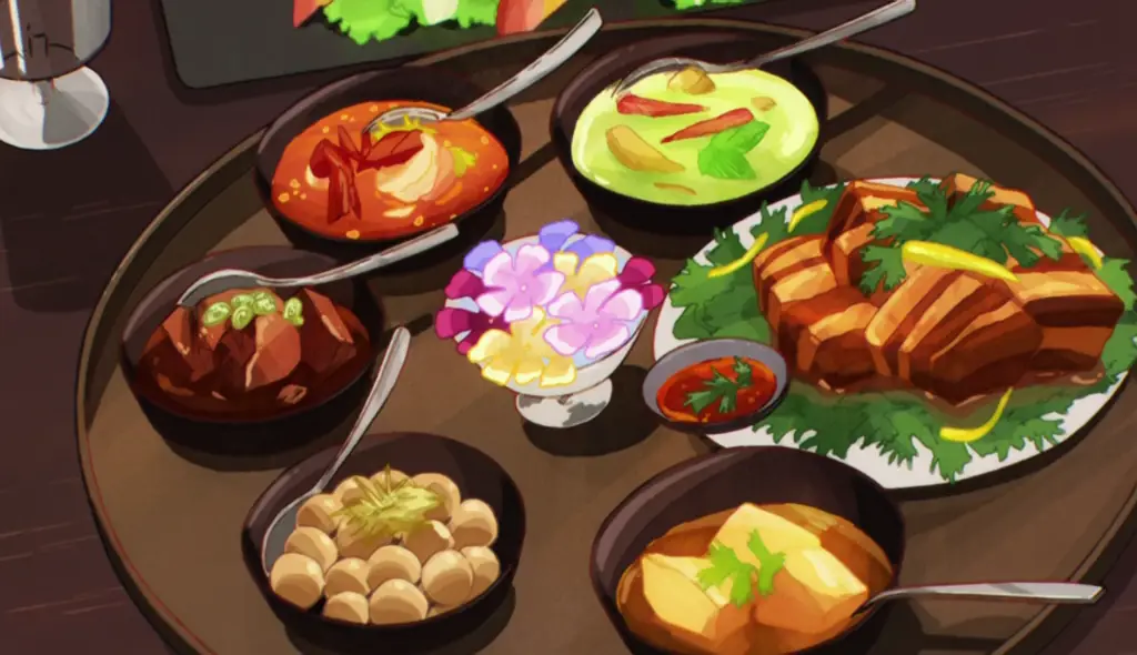 Ilustrasi makanan anime yang detail dan indah Ilustrasi makanan anime terbaik