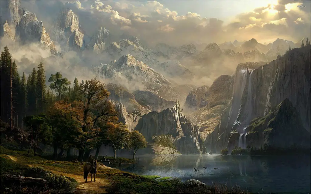 Keindahan pemandangan dunia fantasi dalam anime Pemandangan dunia fantasi yang indah