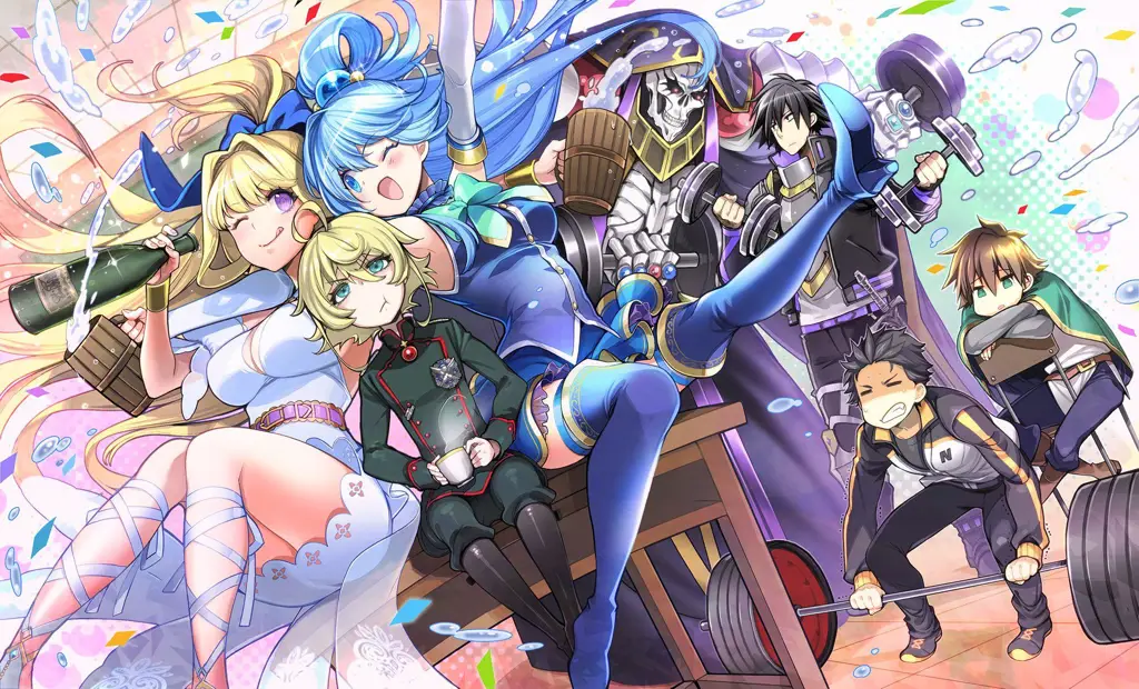 Ilustrasi anime bertema reinkarnasi di dunia fantasi Gambar seni anime bertema Isekai