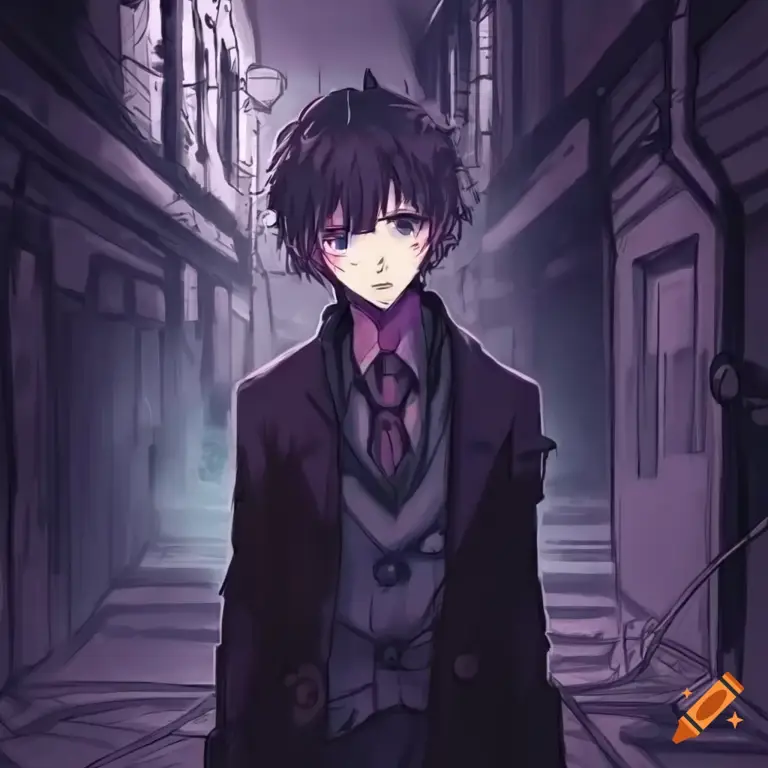 Ilustrasi Detektif Anime Ilustrasi anime bertema detektif