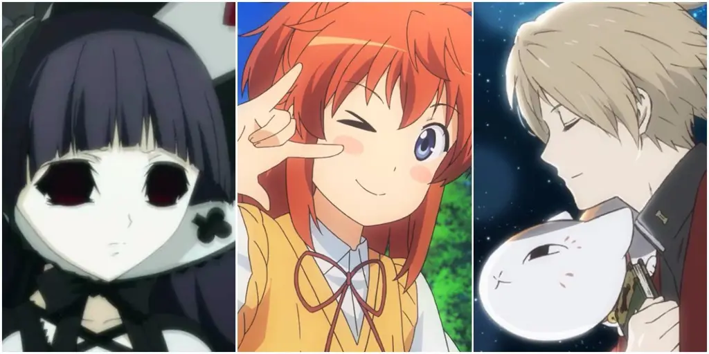 Gambar anime Non Non Biyori dengan latar pedesaan dan karakter-karakter imut