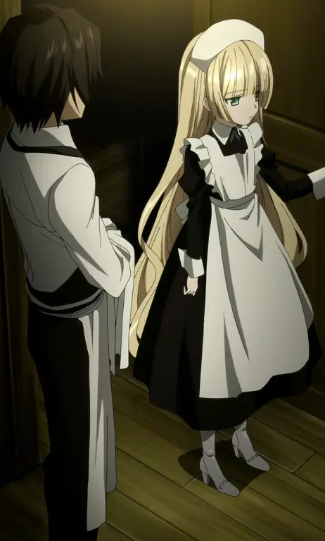 Victorique dan Kujo dalam Gosick Adegan anime Gosick yang menampilkan Victorique dan Kujo
