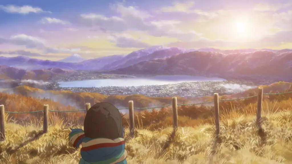 Yuru Camp△: Keindahan Alam yang Menenangkan Gambar pemandangan alam yang indah dari anime Yuru Camp△.
