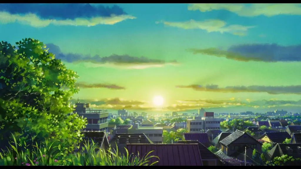 Pemandangan Anime yang Menawan Gambar pemandangan anime yang indah dan menenangkan