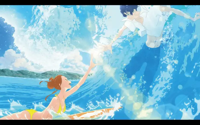 Potongan gambar adegan romantis dari film anime Adegan romantis dalam film anime